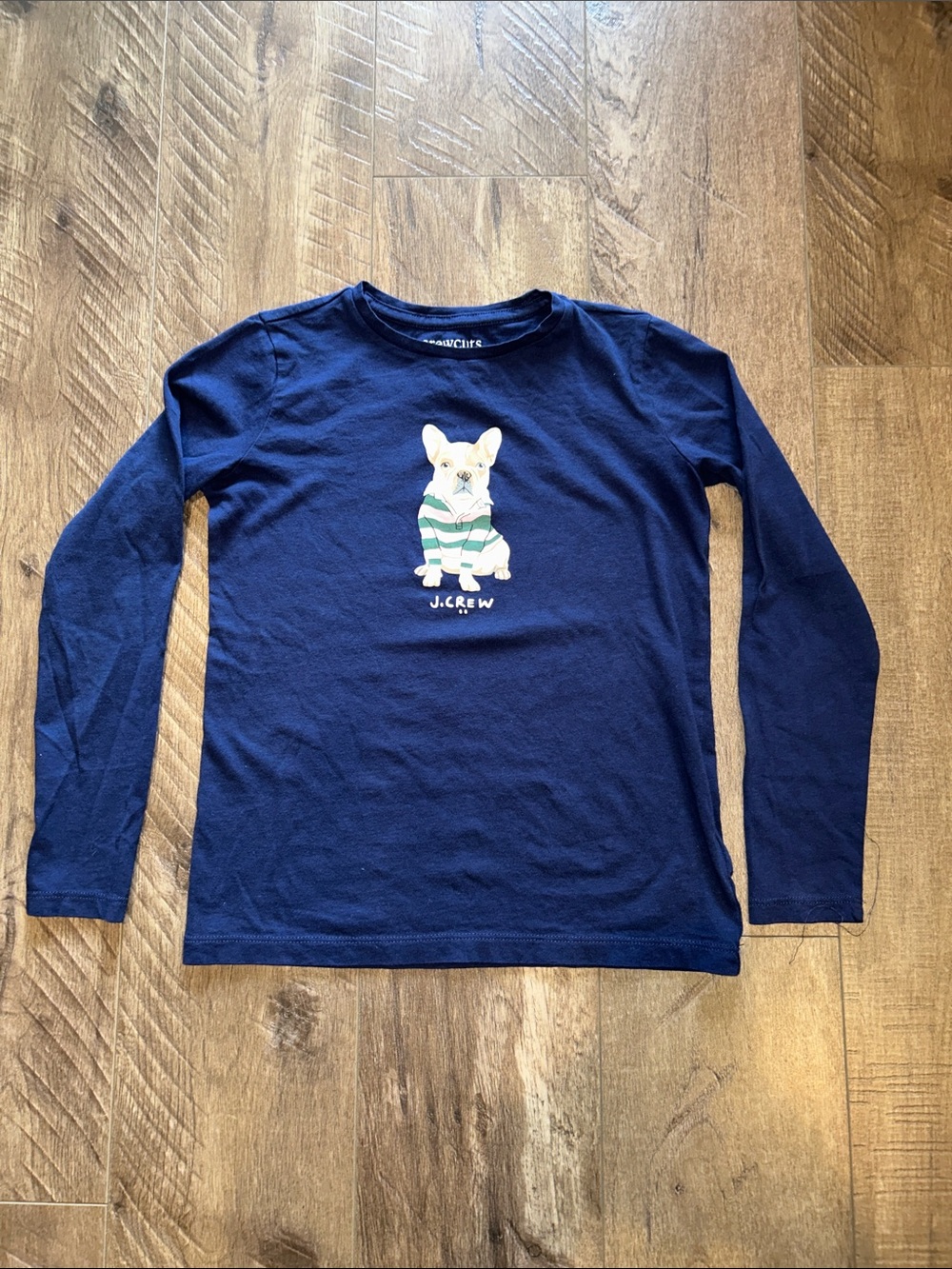 CREWCUTS "FRENCHIE" GIRLS LONG SLEEVE TEE SIZE MEDIUM 8/9